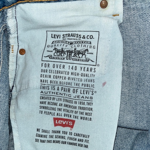 LEVI'S® 551 Relaxed Fit straight leg Blue Jeans 36 Medium Wash Cotton pants mens - Picture 4 of 9